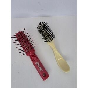 Goody Red Vented Ball Tipped 6.5" & Ivory‎ Nylon Bristle 7" Styling Hair Brushes